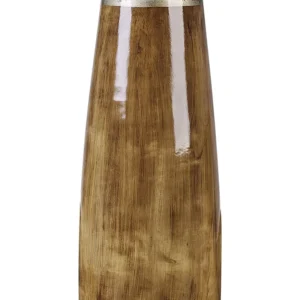 Decorative Vase CYRENE Handmade Grès Dark Wood en noir mat