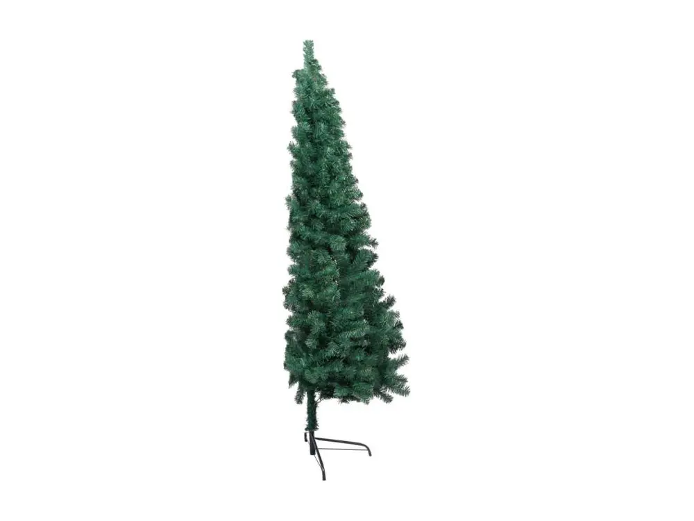 Demi-arbre de Noël artificiel avec LED et boules Vert 240 cm