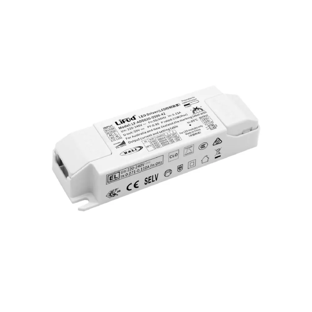 Driver LIFUD DALI/PUSH dimmable 200-240V sortie 9-54V DE BASE en noir mat