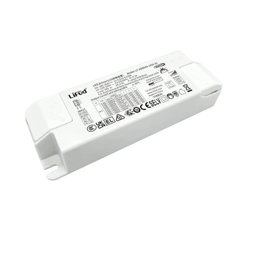 Driver LIFUD DALI/PUSH dimmable 200-240V sortie 9-54V DE BASE en noir mat
