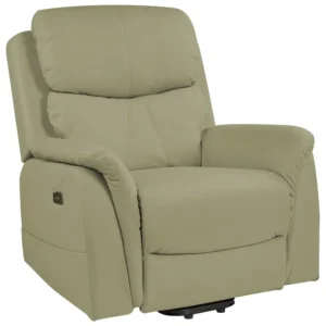Electric Recliner Chair GLORIE Massage Faux Leather Vert jade
