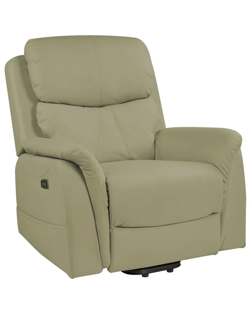 Electric Recliner Chair GLORIE Massage Faux Leather Vert jade