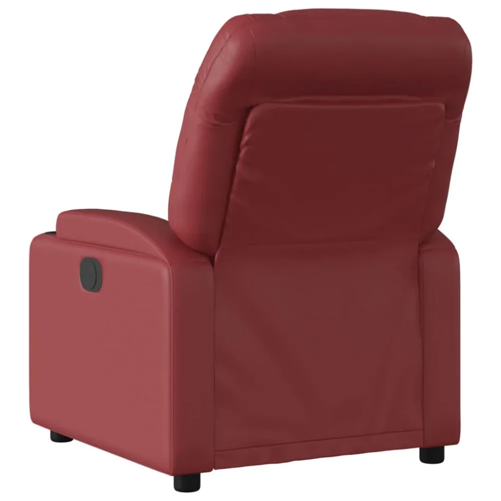 Fauteuil de relaxation TV fonction massage inclinable électrique en VINYLE rouge bordeaux DEC027242 pour transport d'équip...