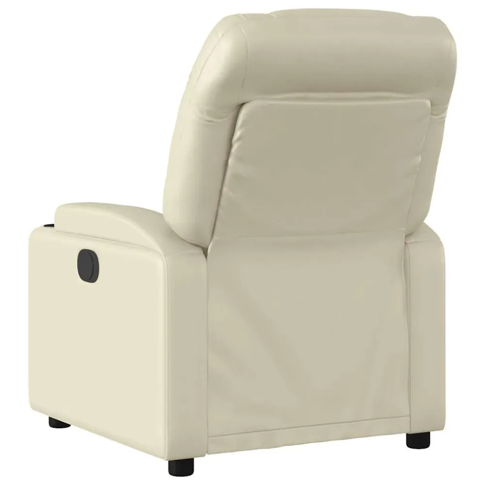 Fauteuil de relaxation TV fonction massage inclinable électrique 6 points de massage en VINYLE crème DEC027145 avec Garantie