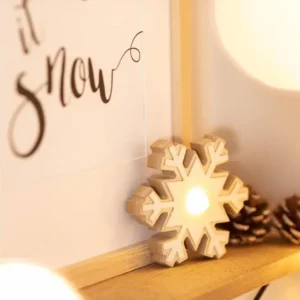 Flocon de Neige LED à Pile Bois Compatible avec la plupart des modèles
