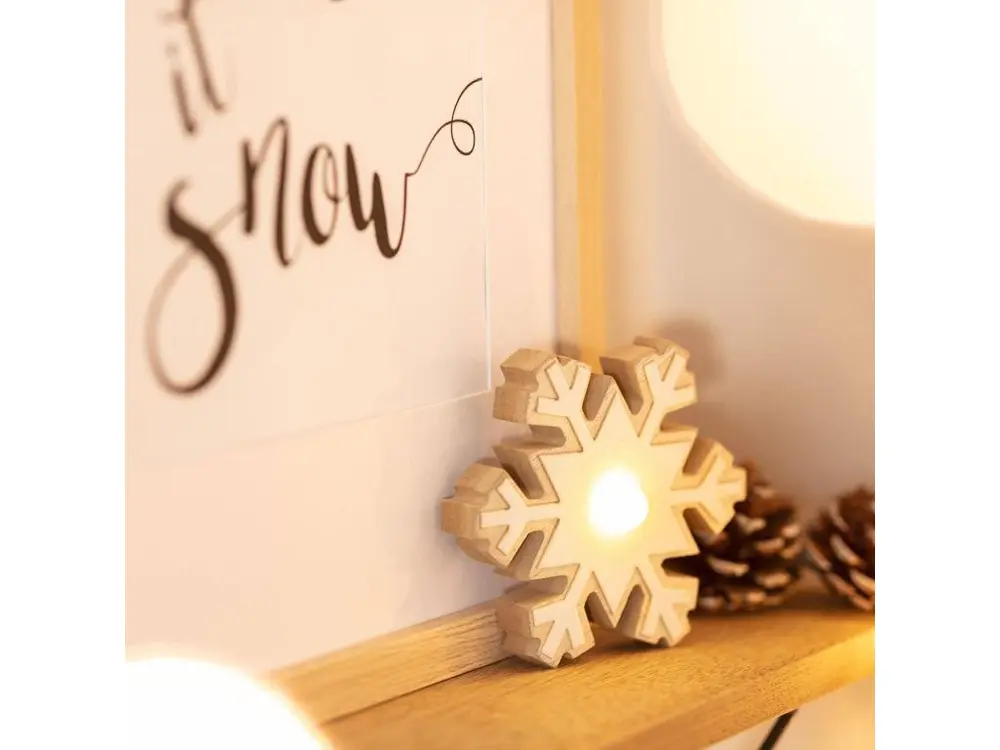 Flocon de Neige LED à Pile Bois Compatible avec la plupart des modèles