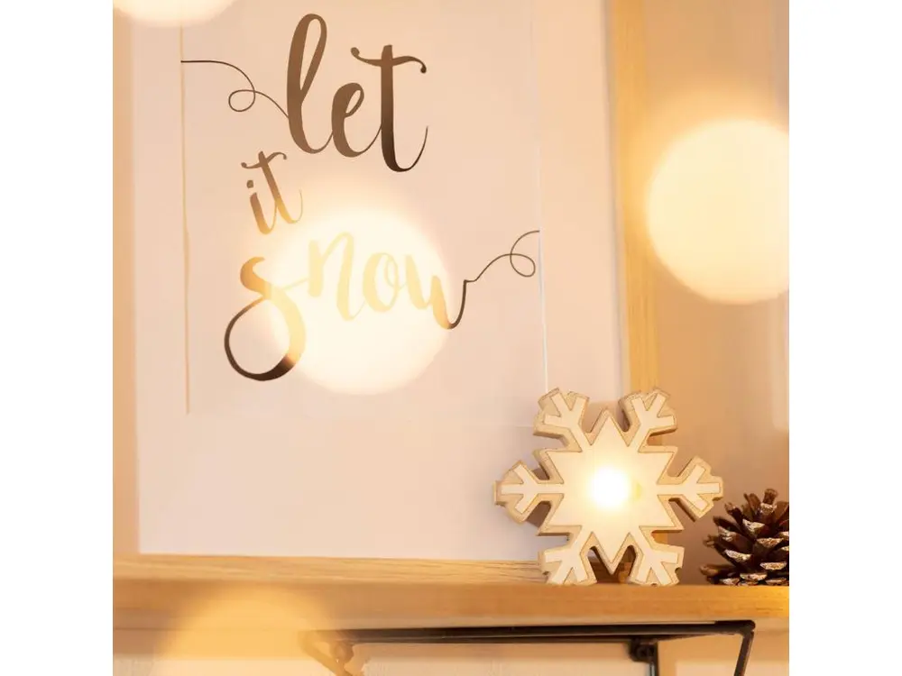 Flocon de Neige LED à Pile Bois Compatible avec la plupart des modèles