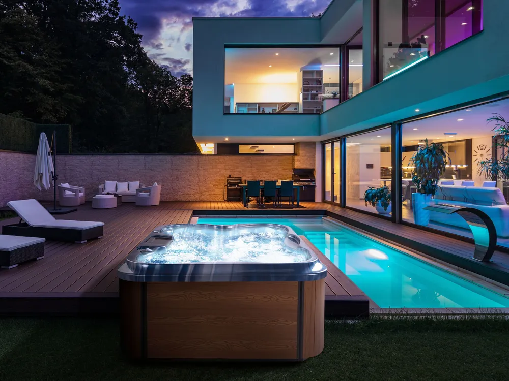 Hottub LED blauw 215 x 180 cm ARCELIA
