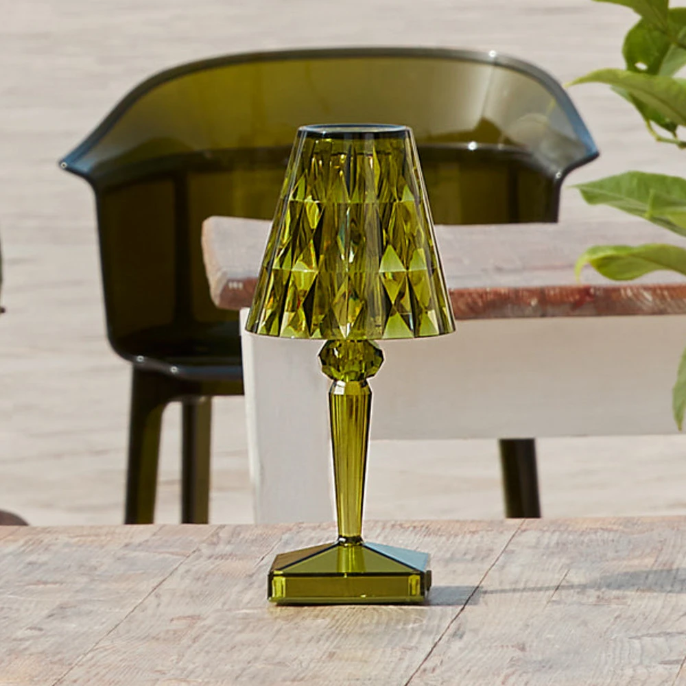 Lampe à poser LED décorative Battery, verte pour transport d'équipement