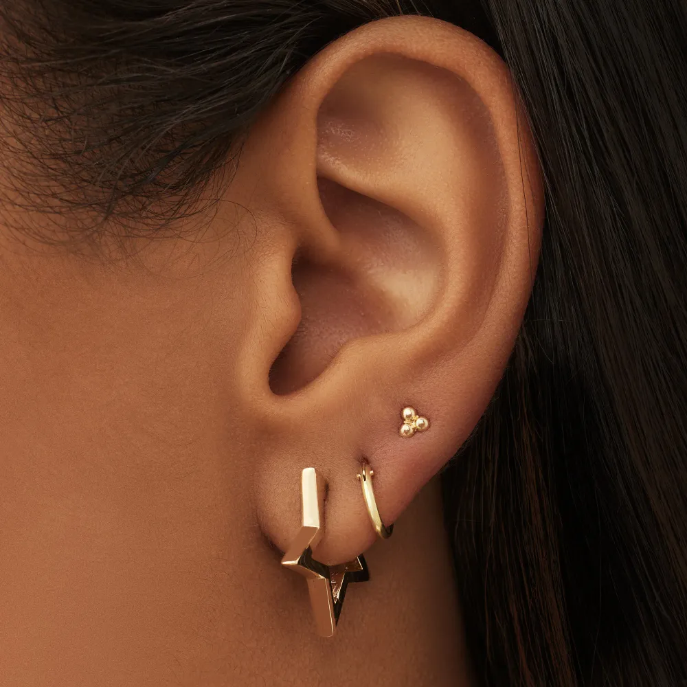 Monceau Juene étoile en or 14 carats Boucles d'oreilles
