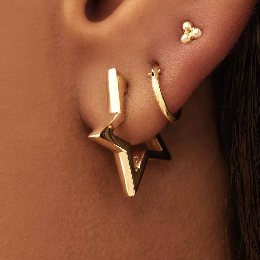 Monceau Juene étoile en or 14 carats Boucles d'oreilles