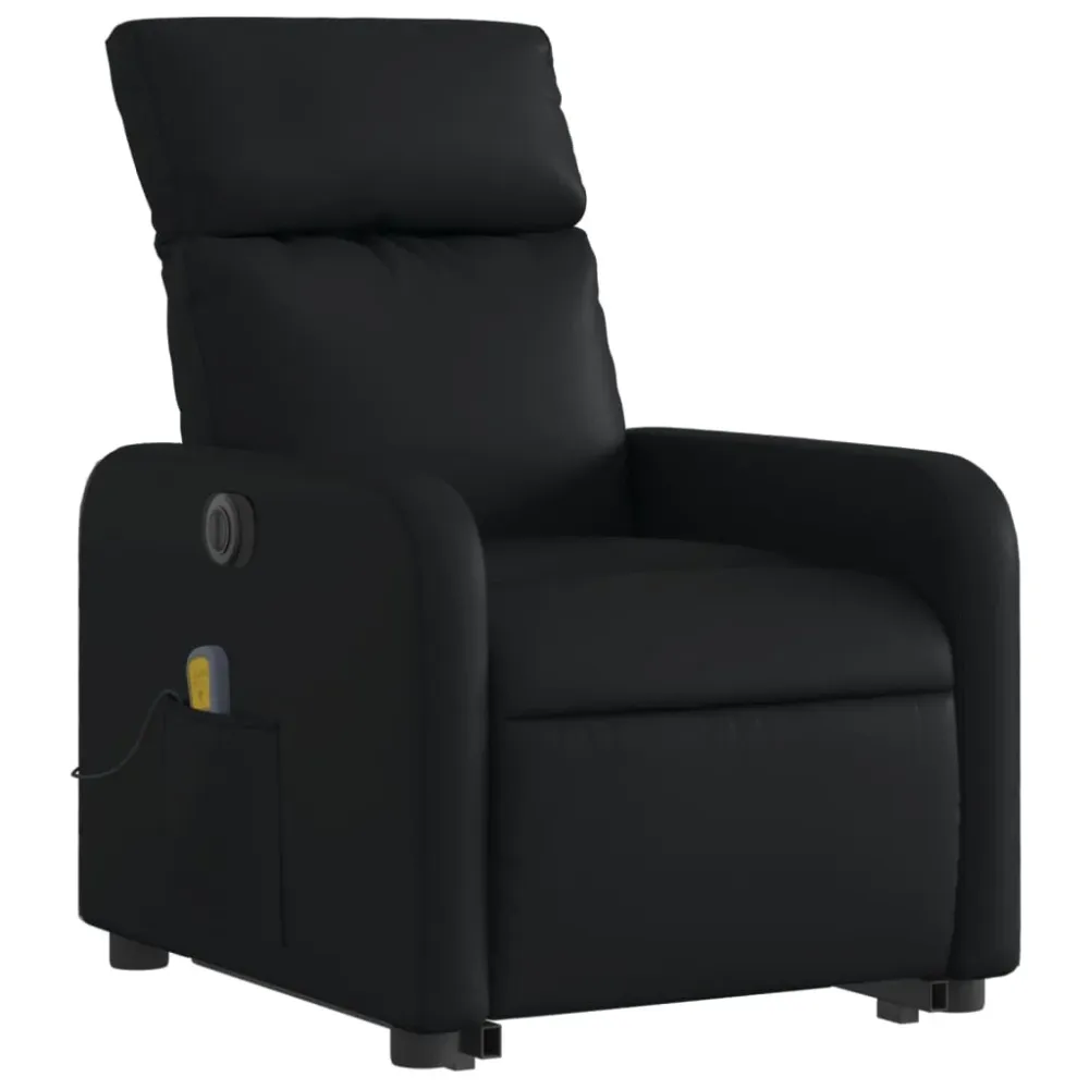 Sangle de fixation Fauteuil de relaxation fonction massage et inclinable levage électrique en VINYLE noir DEC027800