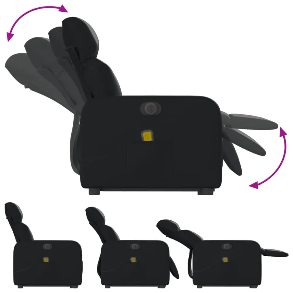 Sangle de fixation Fauteuil de relaxation fonction massage et inclinable levage électrique en VINYLE noir DEC027800