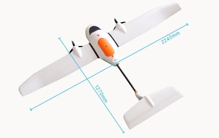 Skywalker EVE 2000 - Avion à voilure fixe UAV binaire d'envergure de 2240 mm avec système antivol