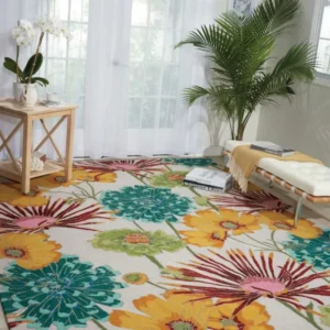 Support GPS moto Sozee Flower Neuf Zealand Wool Loop Pile Rug