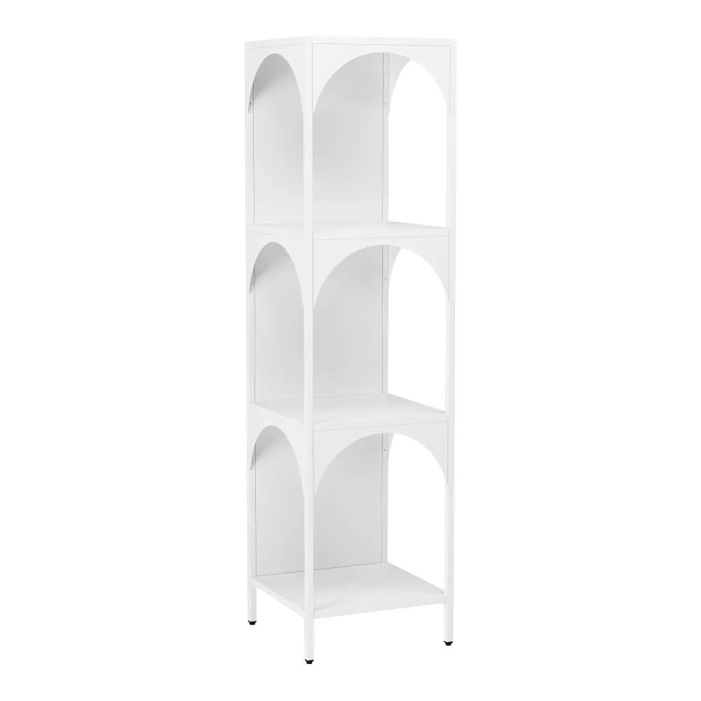 Étagère autoportante acier 133 x 35 x 35 cm blanc 03_0006944 avec système antivol