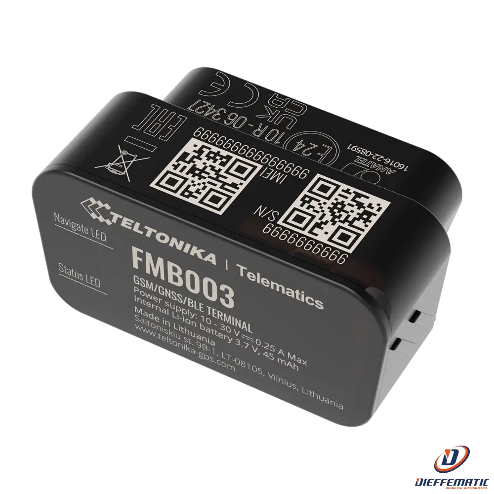 Teltonika TK-FMB003 Tracker Plug & Play per veicoli pour stockage extérieur