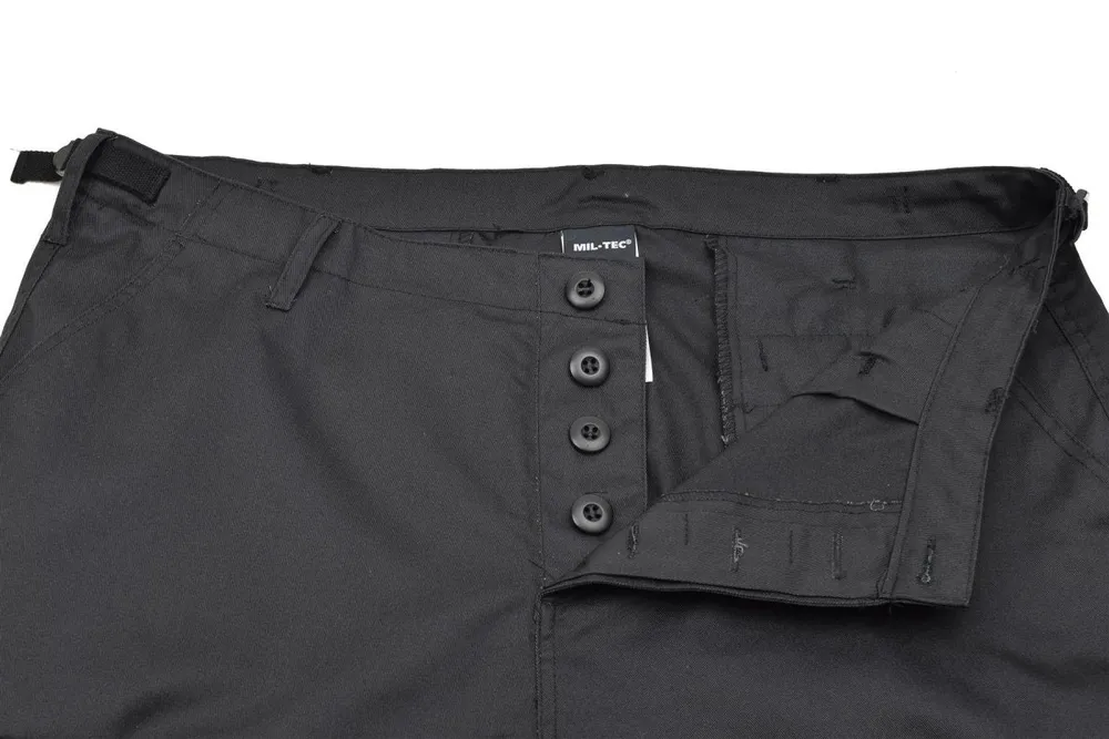Uniforme de combat de troupes de style militaire de marque Mil-Tec Bermuda Court d'armée noir