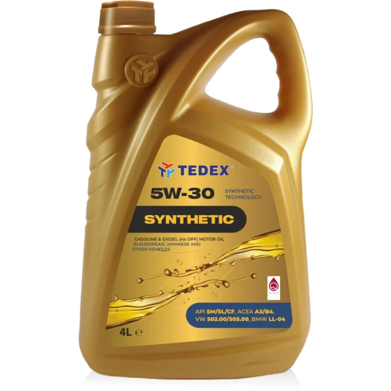 Tedex Huile Moteur Synthétique API: SM/CF SAE: 5W-30 - 4 litres