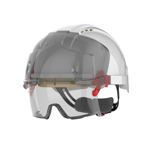 Casque de protection EVO VISTAlens® ventilé - blanc, porte-badge - JSP