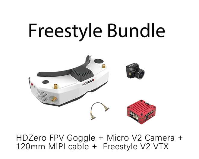 Ensemble de lunettes HDZero FPV Freestyle - Lunettes HDZero FPV + Freestyle V2 VTX + Caméra Ultra-fin V2 + câble MIPI 120 mm