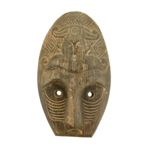 Masque ethnique en bois patiné