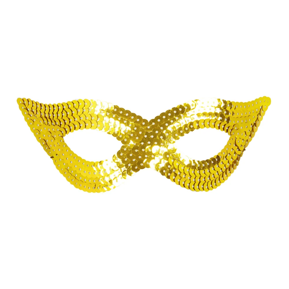 Masque Loup à Sequins Doré – Scintillant & Glamour