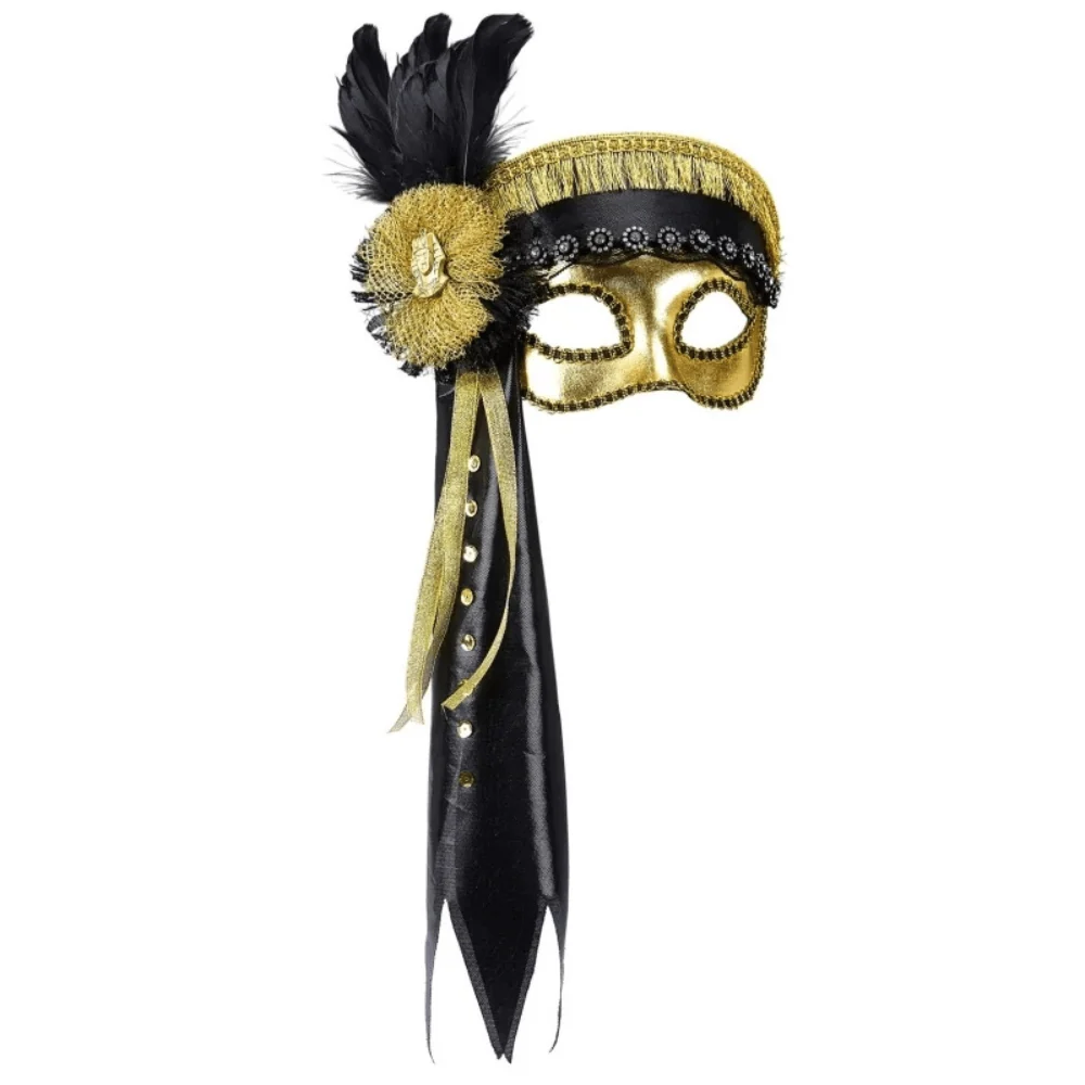 Masque Vénitien Cléopâtre XL Noir & Doré – Majestueux