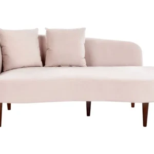 Left Hand Velvet Chaise Lounge Rose vif CHAUMONT