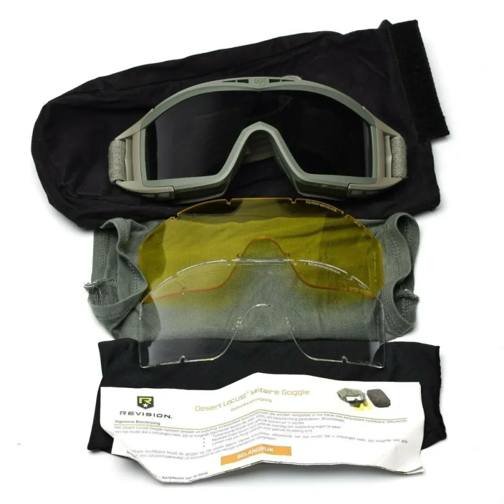 Lunettes de protection anti-criquets du désert Révision Lunettes APEL à usage militaire balistique Foliage Kit de fixation...