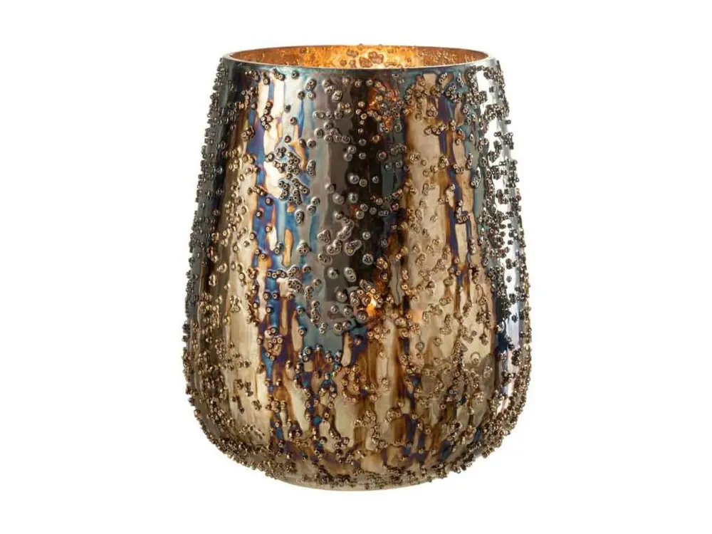 Photophore Design en Verre "Lise" 21cm Marron Taille Universelle