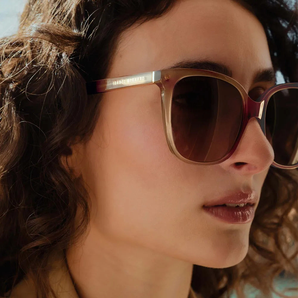 La Villette Raison lunettes carrées transparent sable