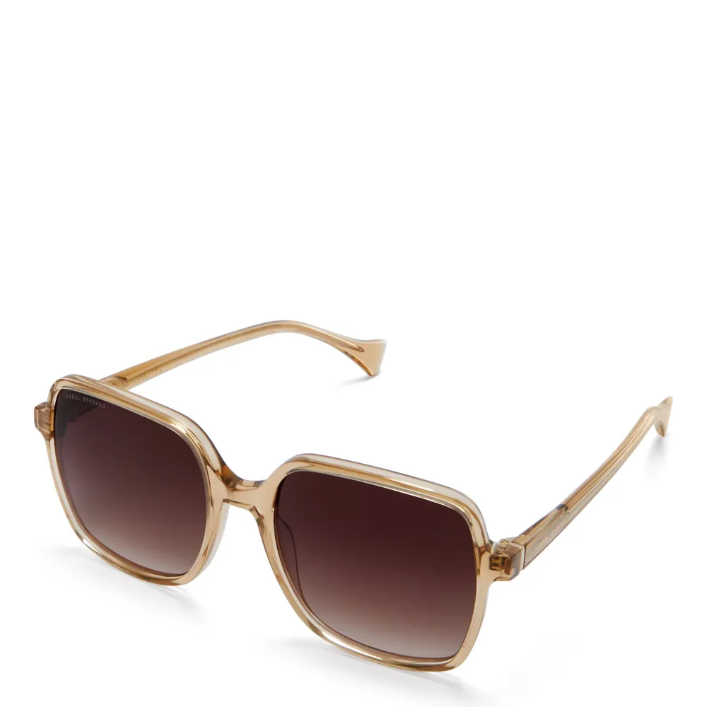La Villette Rene lunettes carrées transparent chamois avec verres marron