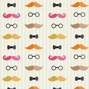 Toile de fond Fête des Pères Dessin Animé Moustache Lunettes GQ2-235