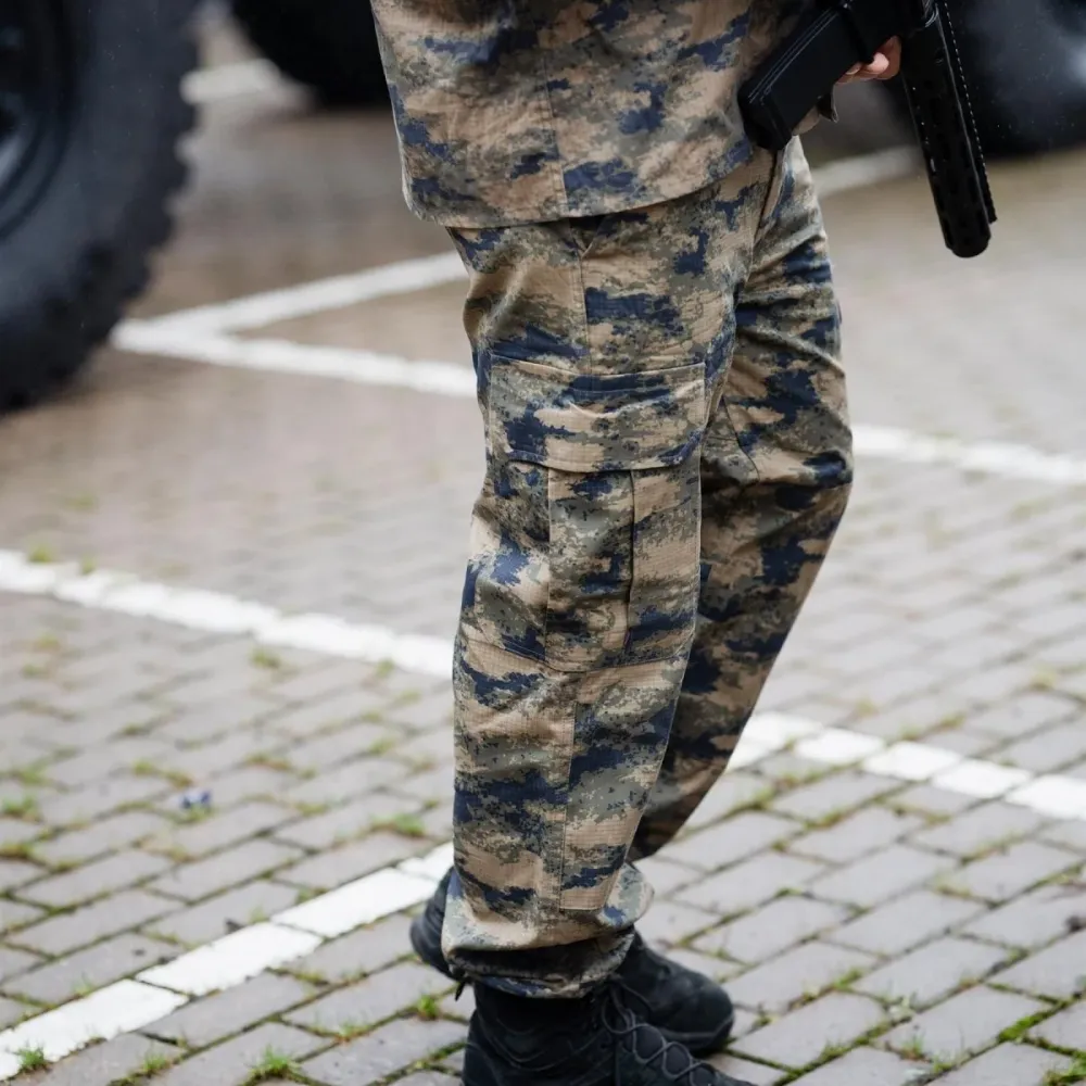 Filet de sécurité Pantalon tactique de combat ripstop bleu camouflage numérique d'origine de l'armée turque