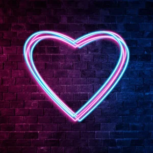 Neon Light Love Hearts Toile de fond Valentine D1043