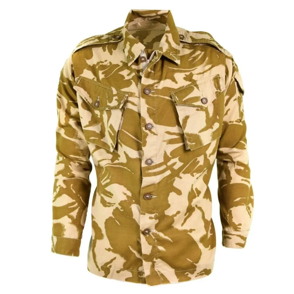 Professionnel Véritable veste de combat de l'armée britannique, chemise de campagne camouflage désert légère