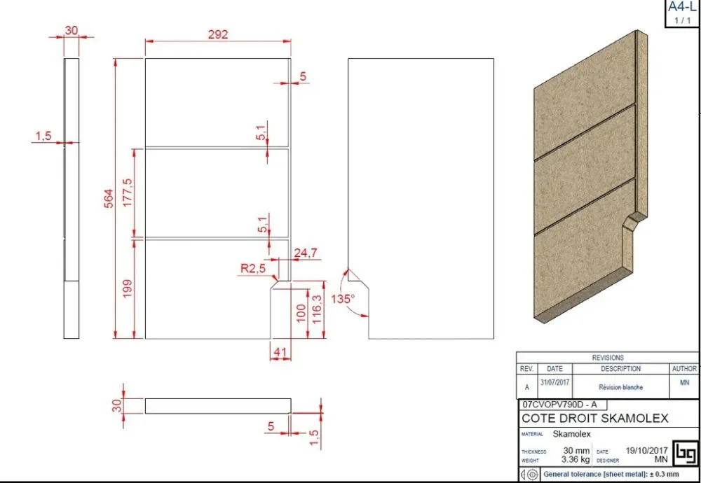 Protection Quad BODART & GONAY - 07COP790D rechterzijkant CONCEPT SKAMOLEX Côté droit