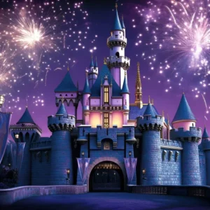 Toile de fond Château Feux d’Artifice Château Magique Enfants GQ5-178