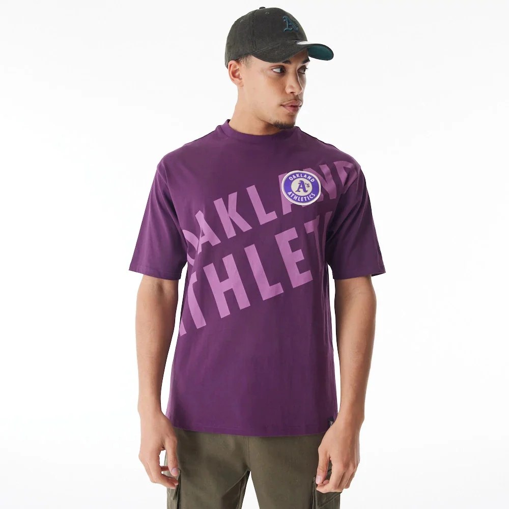 T-shirt Oversize Oakland Athletics MLB Script Graphic Facile à installer Xs