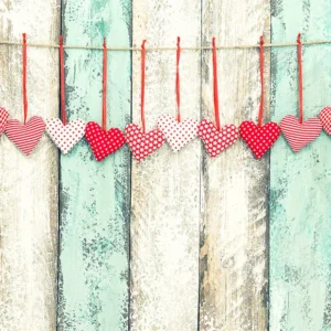 Vieux style Wood Love Heart Valentine Backdrop D1039