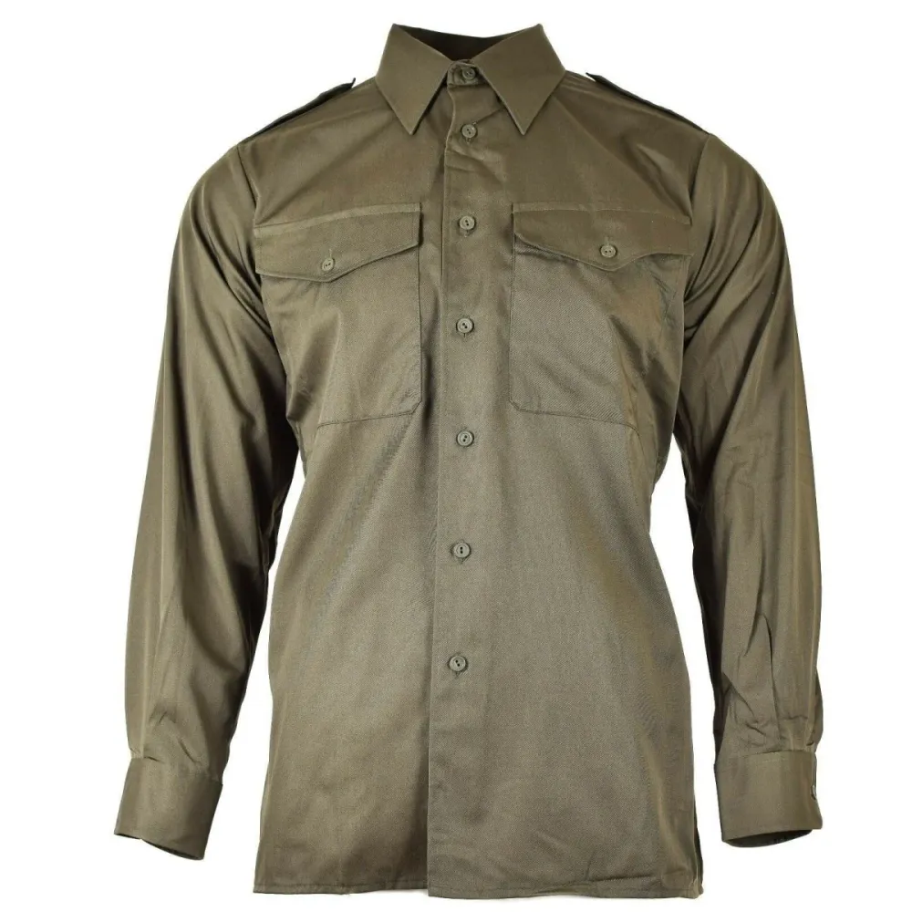 Véritable chemise de l'armée autrichienne OD Military combat manches longues Olive BDU NEUF | Résistant aux UV | Anti-déch...