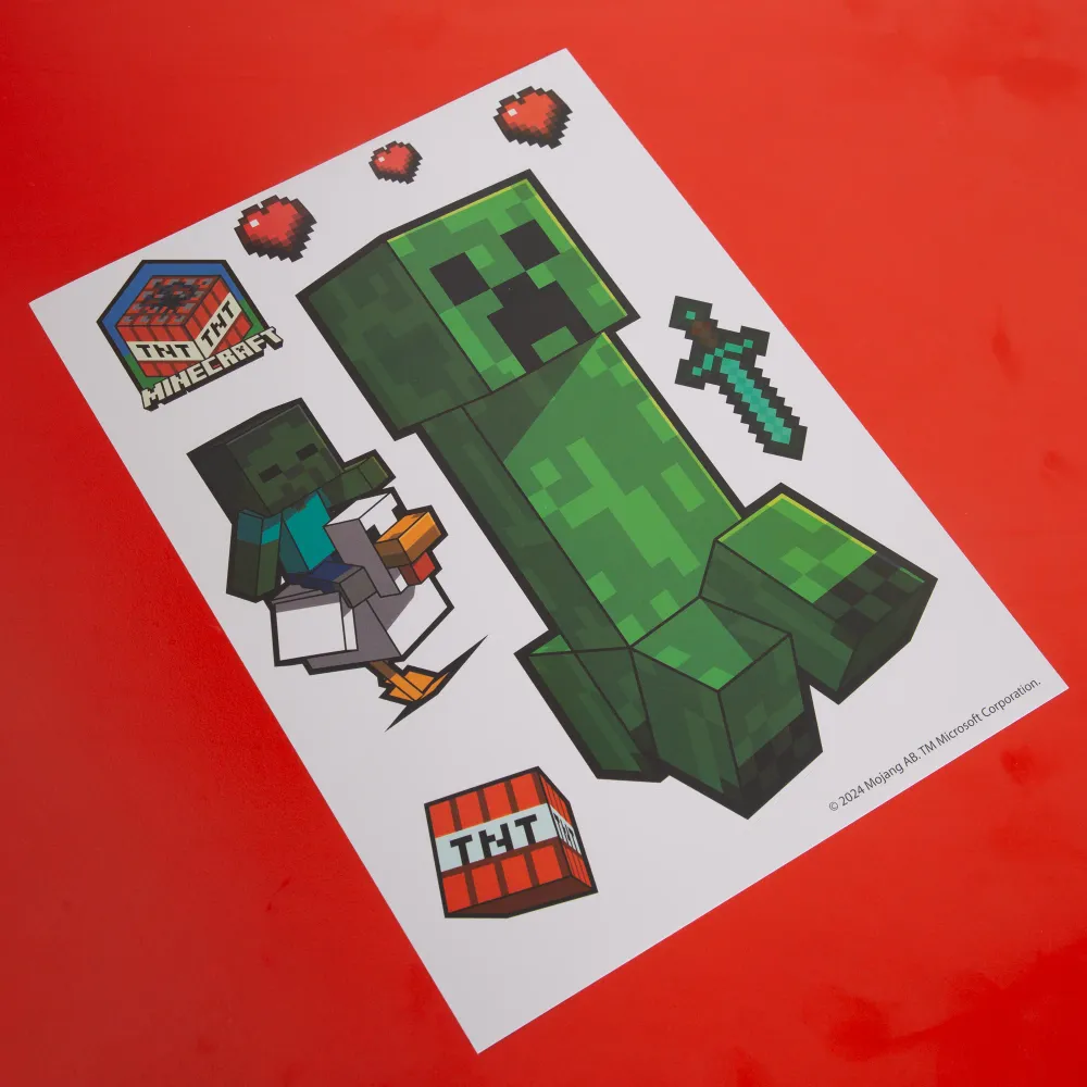Wandtattoos 'Minecaft' Sticker Minecraft-Charakter - Selbtklebende Vinylfolie Kit de fixation inclus