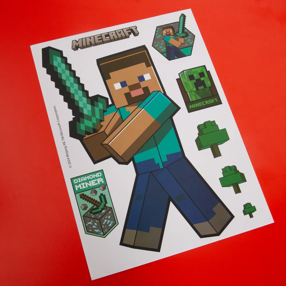 Wandtattoos 'Minecaft' Sticker Minecraft-Charakter - Selbtklebende Vinylfolie Kit de fixation inclus