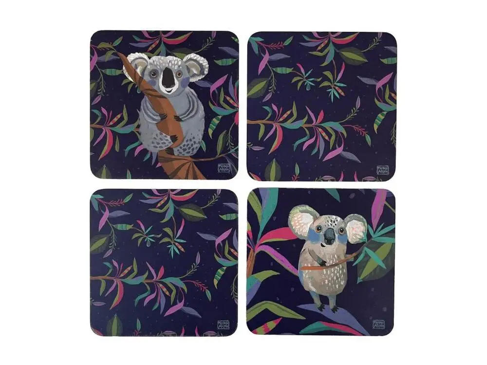 Boite de 4 sous verres Koala avec carnet d'entretien