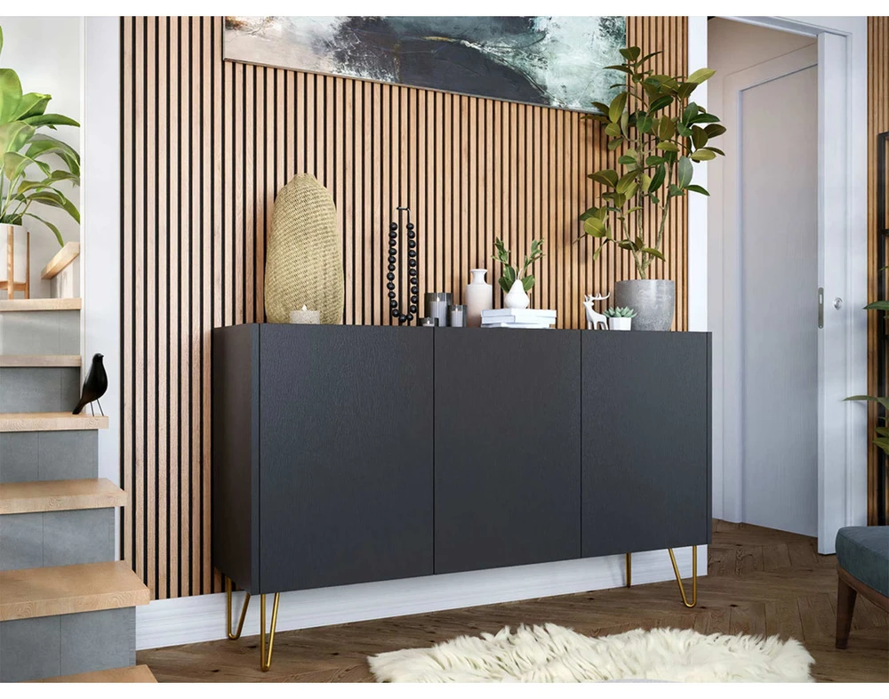 Cali - buffet bas - effet marbre - 144 cm avec carnet d'entretien