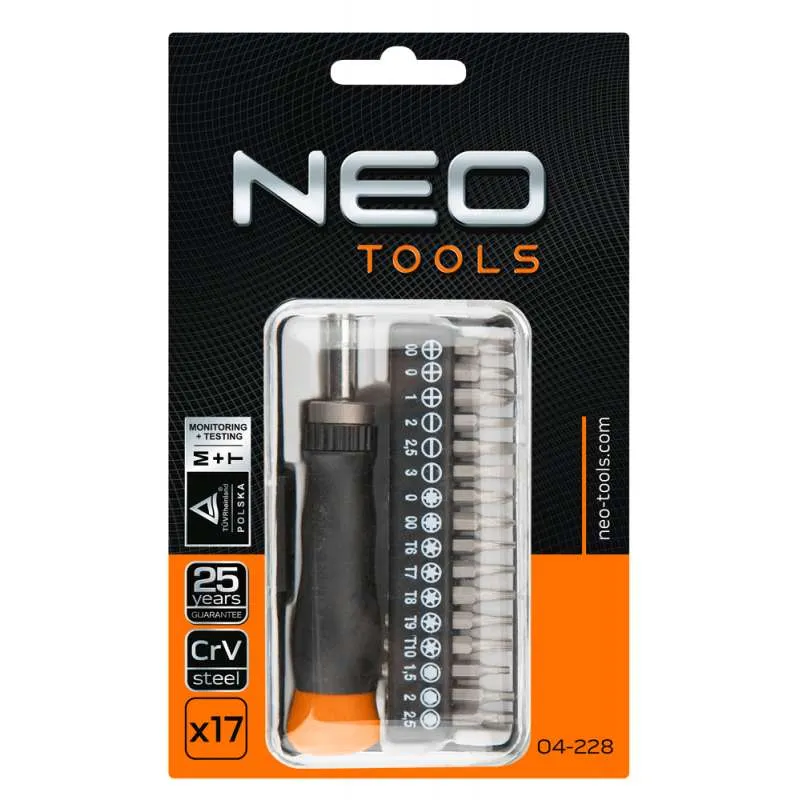 Certifié OEM Tournevis de précision + embouts NEO TOOLS 04-228