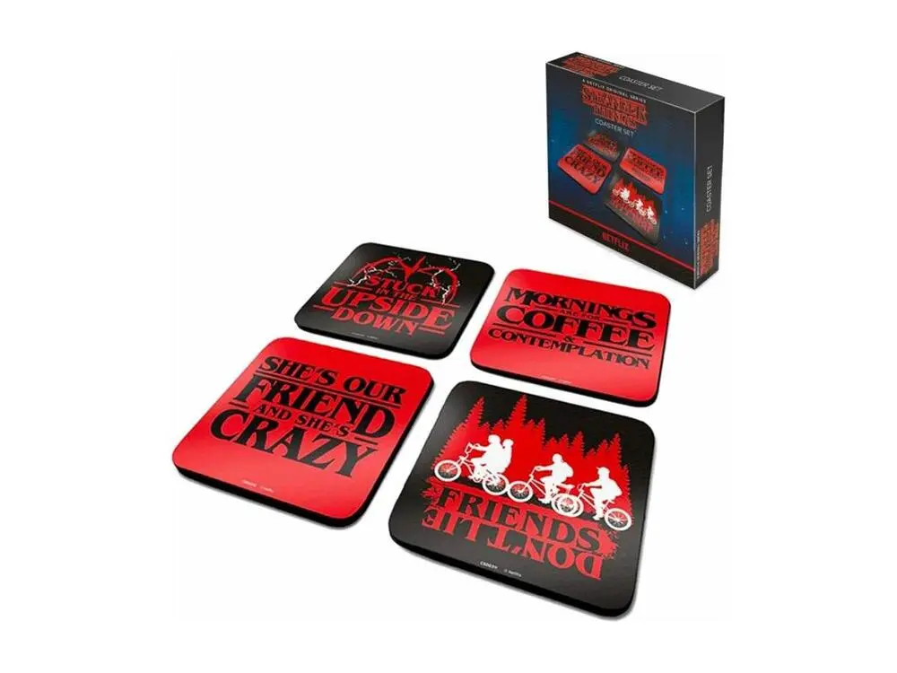 4 dessous de verres Stranger Things avec kit de protection
