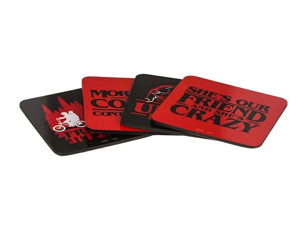 4 dessous de verres Stranger Things avec kit de protection
