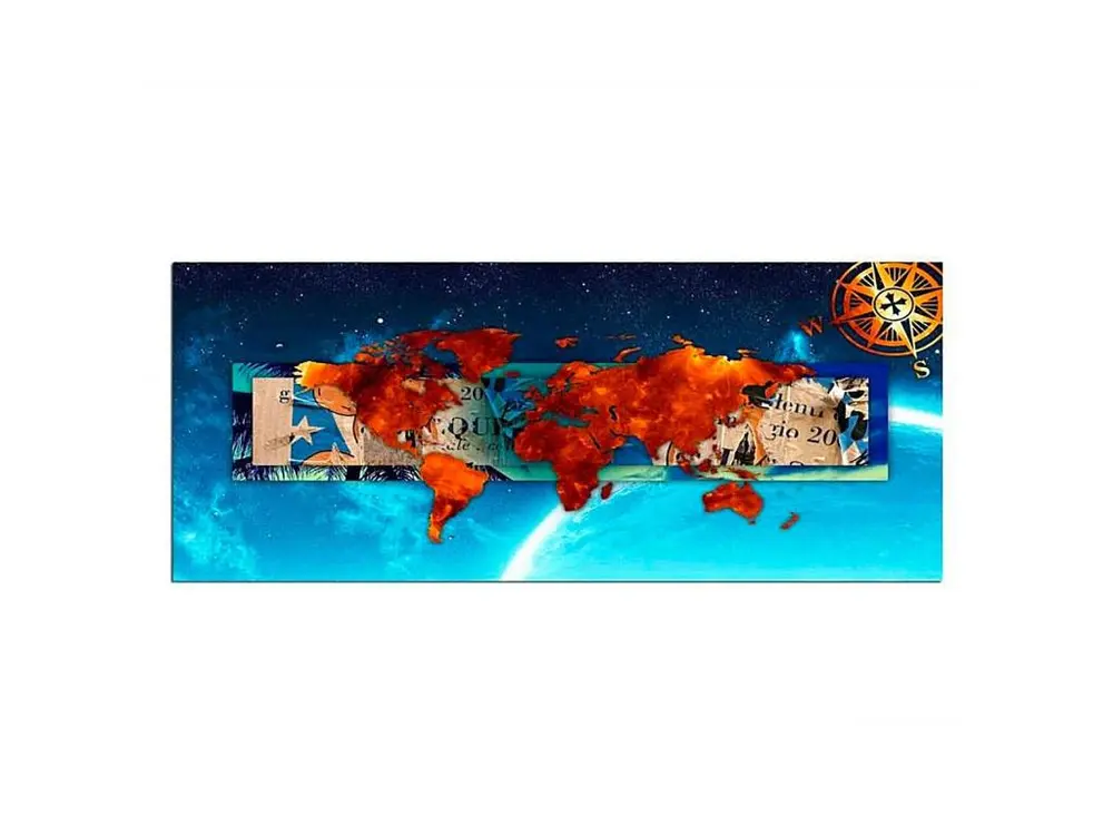 Haute Performance Tableau planisphère de feu - 140 x 45 cm